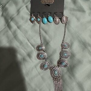 Silver and Turquoise Jewelry Set